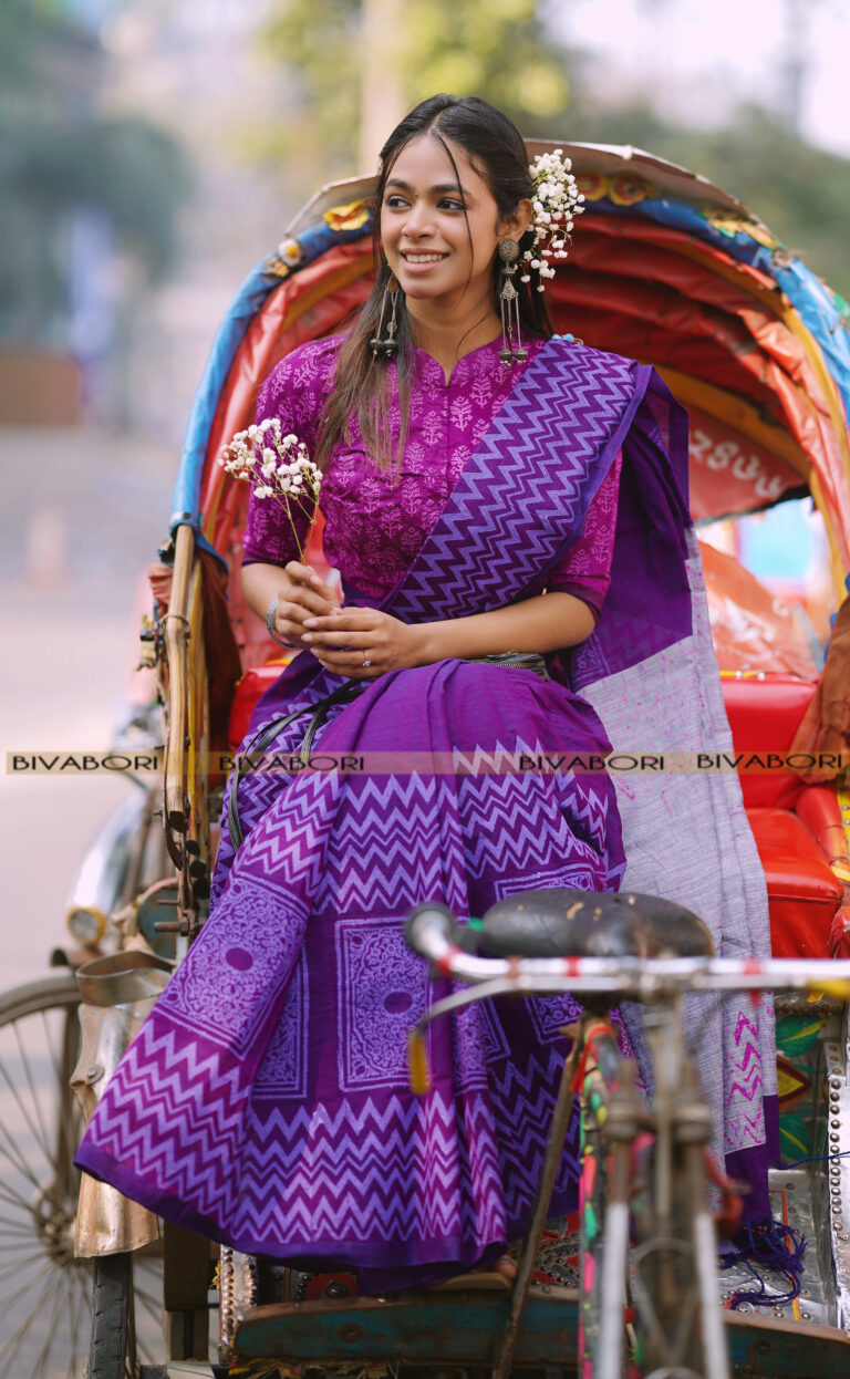 Pure Handloom Cotton – Deep Purple