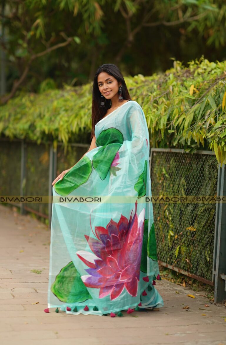 Soft Organza Saree with Hand Paint