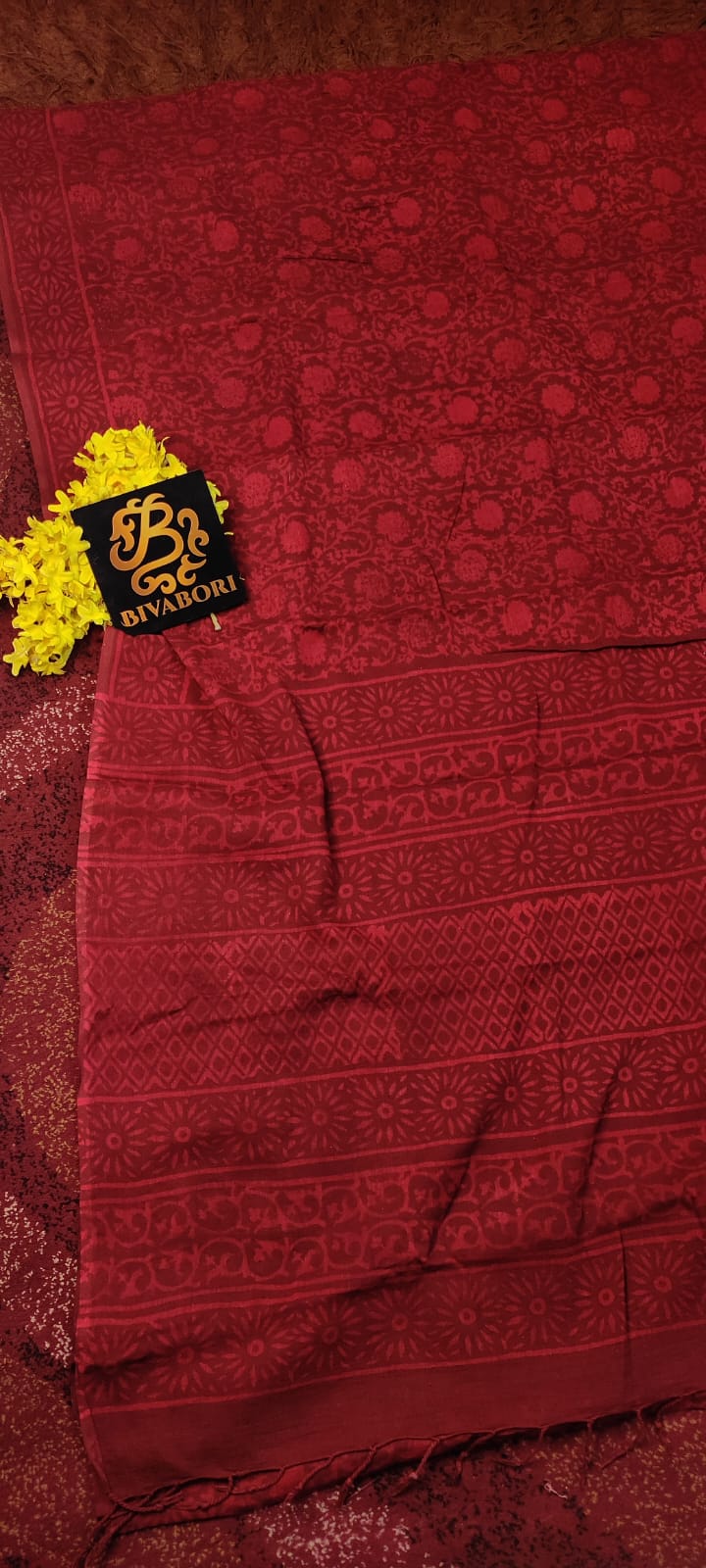 Natural Dye Saree – Maroon