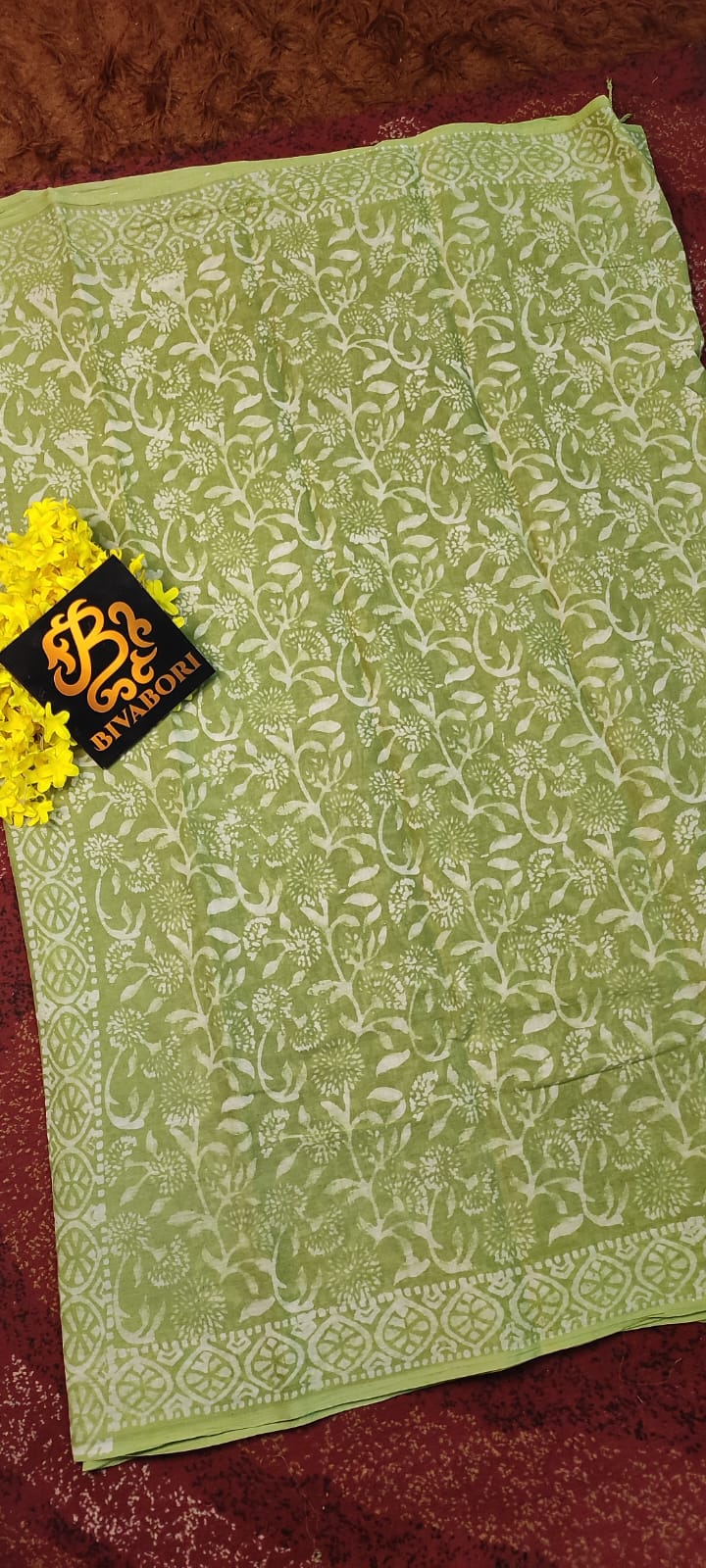 Natural Dye Saree – Olive