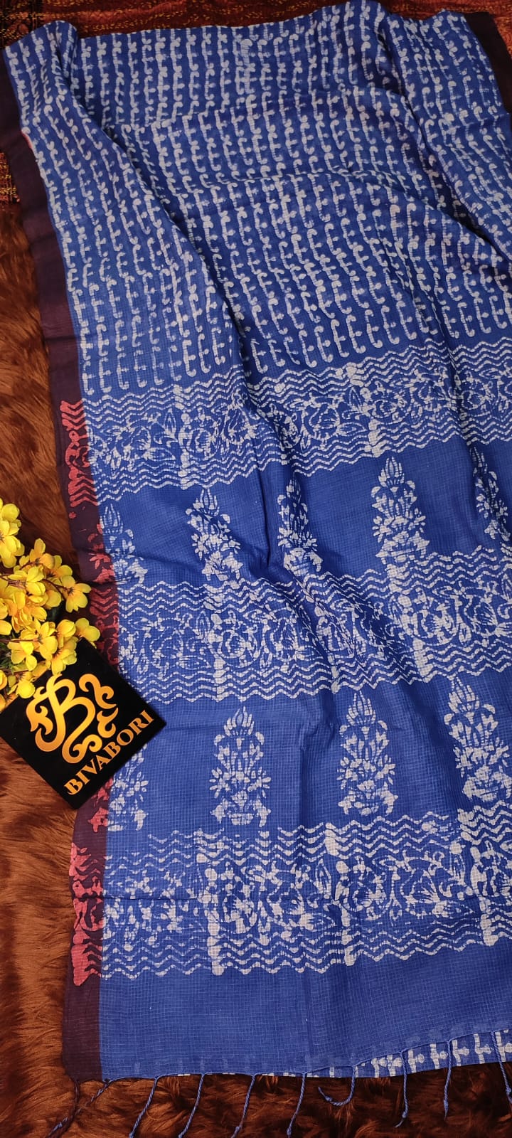 Natural Dye Saree – Blue