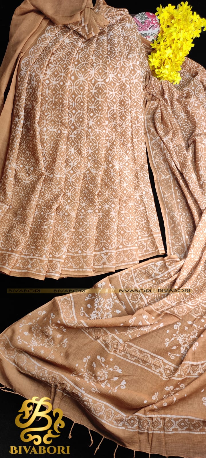 Natural Dye Saree – Golden Brown