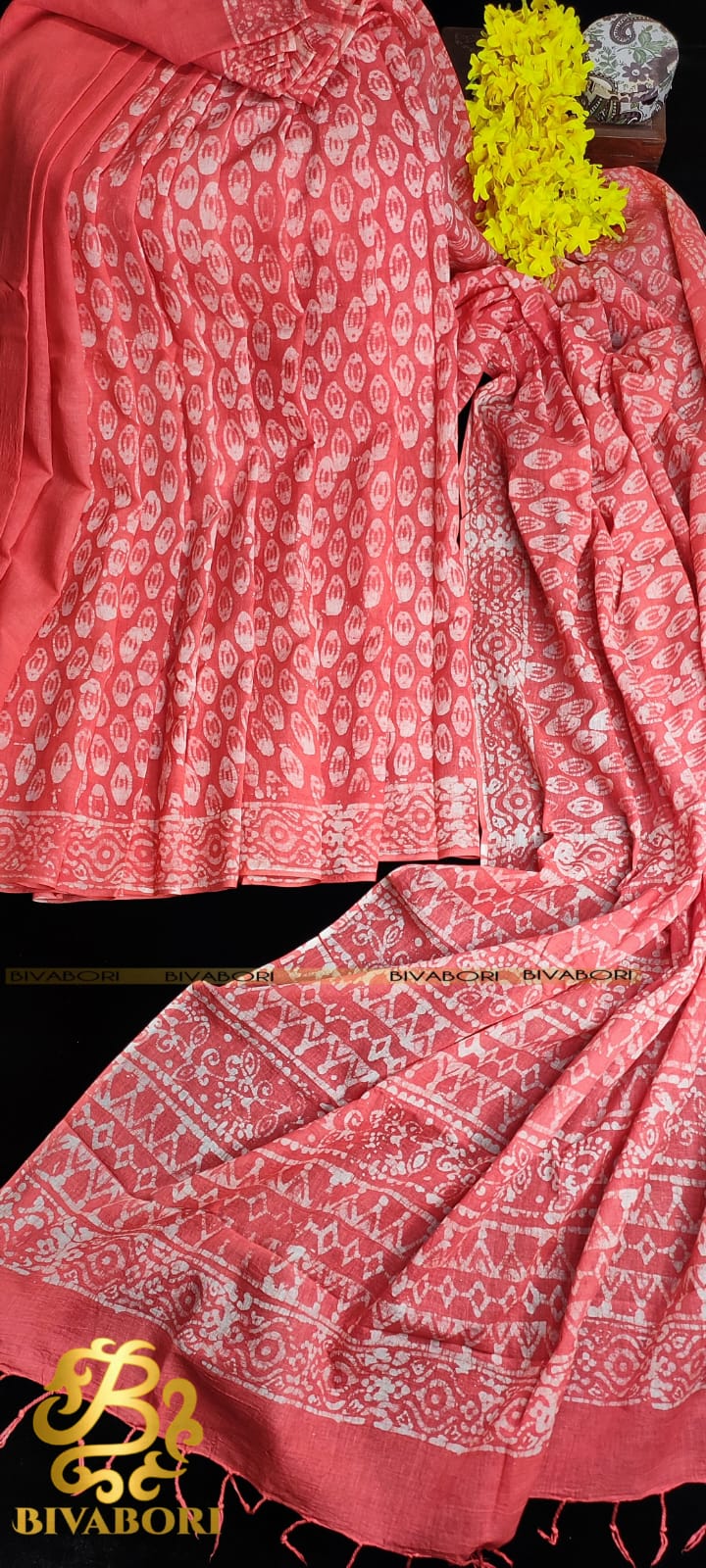 Natural Dye Saree – Pink