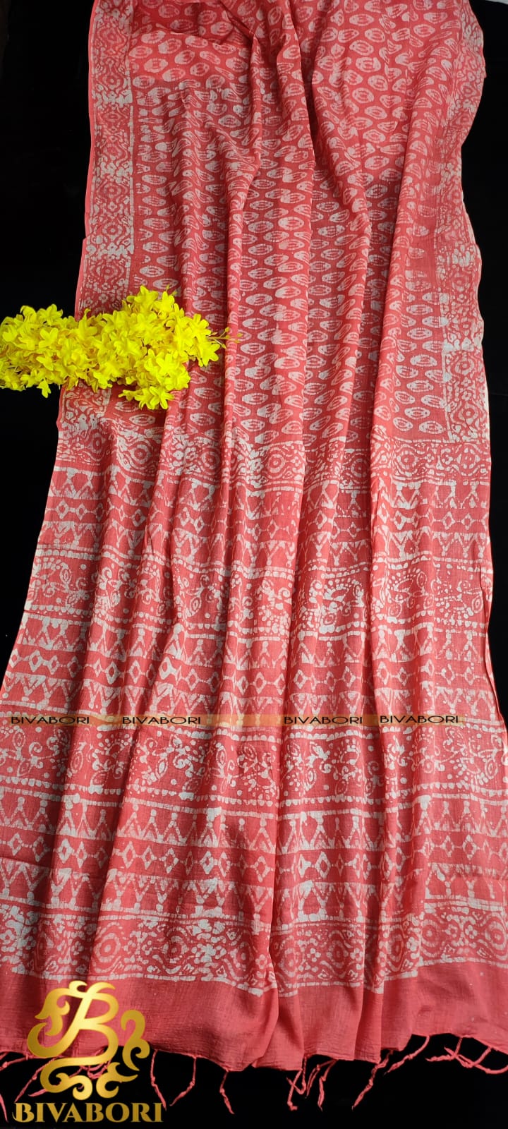 Natural Dye Saree – Pink