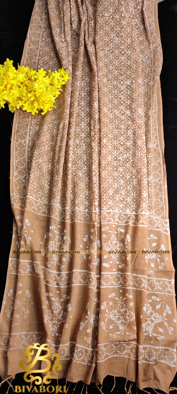 Natural Dye Saree – Golden Brown