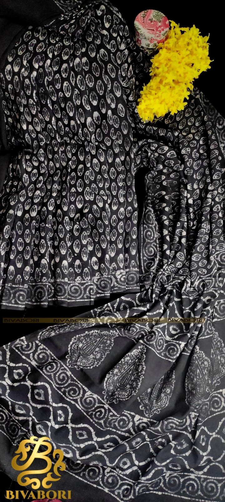 Natural Dye Saree – Black