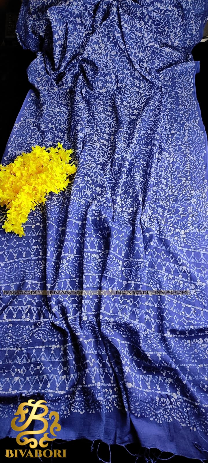 Natural Dye Saree – Blue